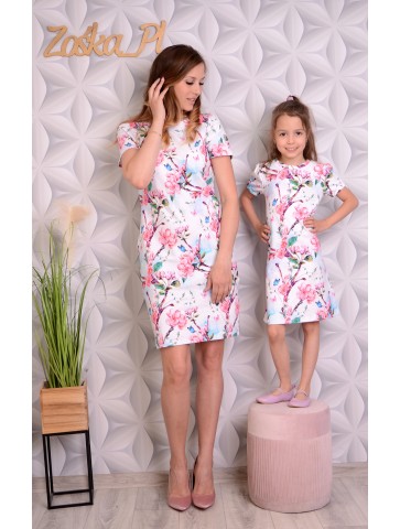 Sukienki w magnolie dla mamy i córki